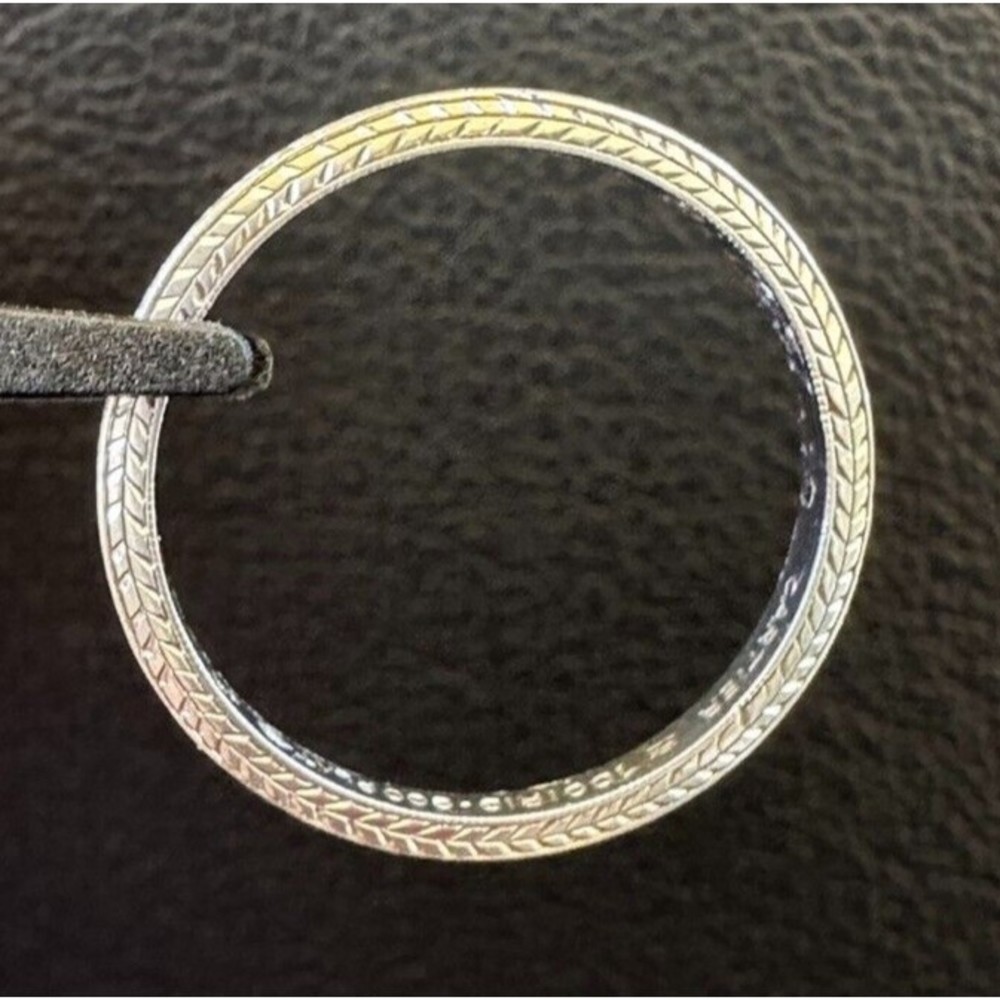 Circa 1930s CARTIER Platinum Wedding Ring Band Etched Engraved Art Deco Sz 5.25 - Picture 2 of 14